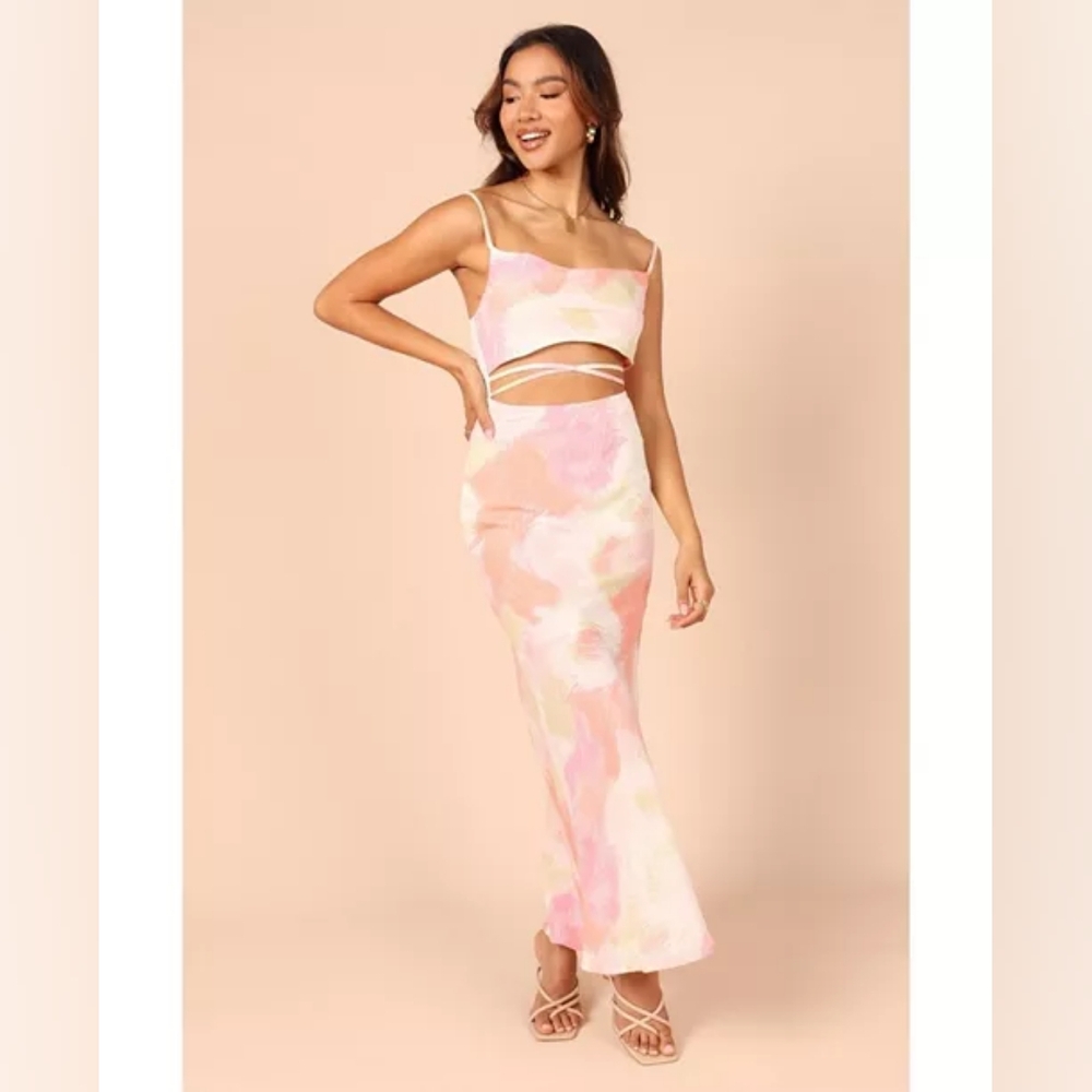 Petal & Pup Elegant Pink Tie-Dye Dress L